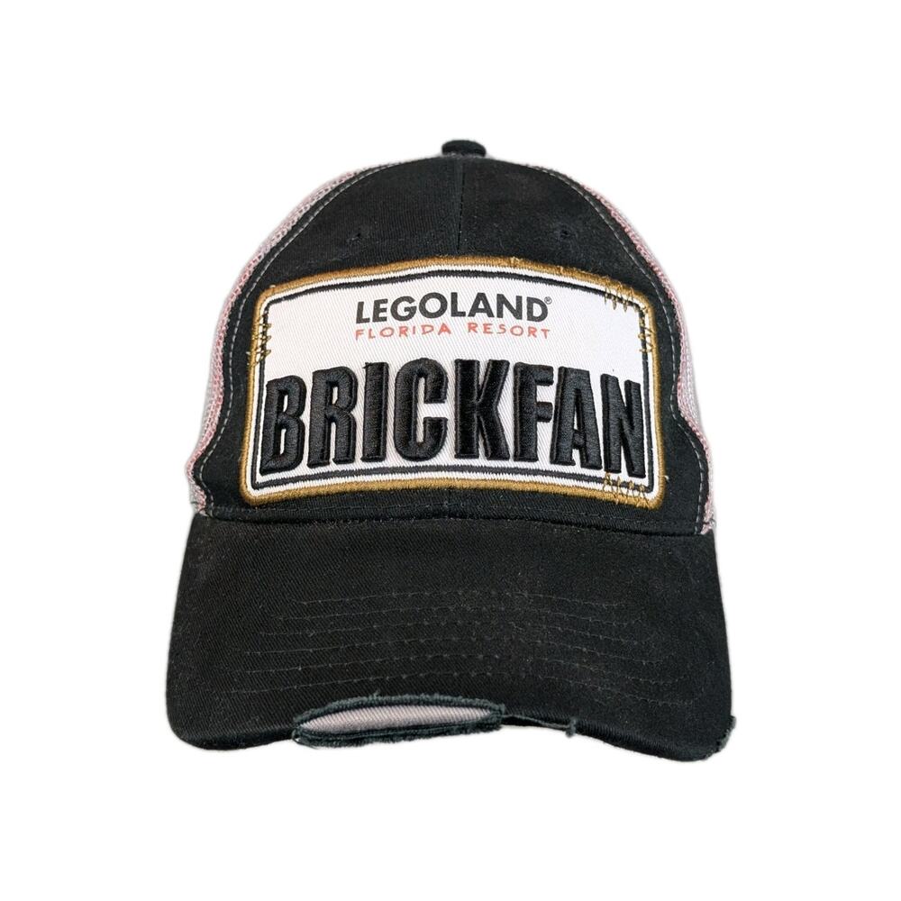 Destressed Legoland Resort Brickfan Trucker Ball Cap Embroidered Logo Snapback